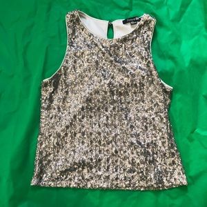 Silver Sequin Tank Top